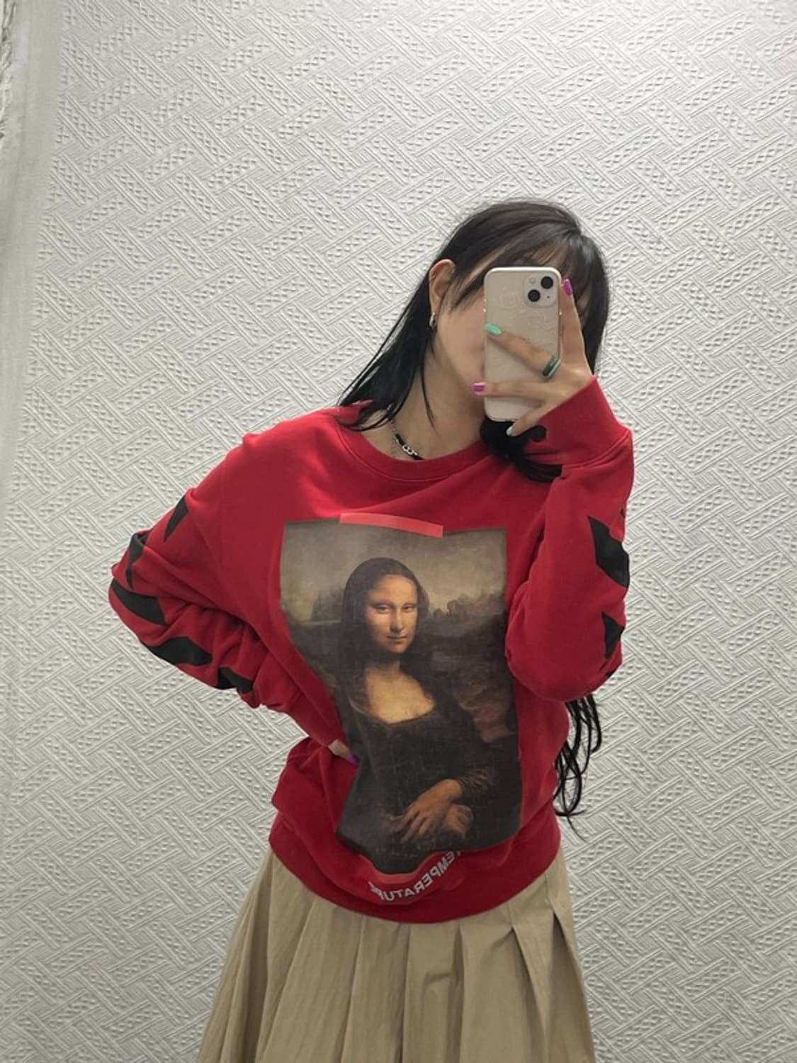 오프화이트 올드스쿨 모나리자 프린팅 맨투맨 XXS C06580 상품이미지2