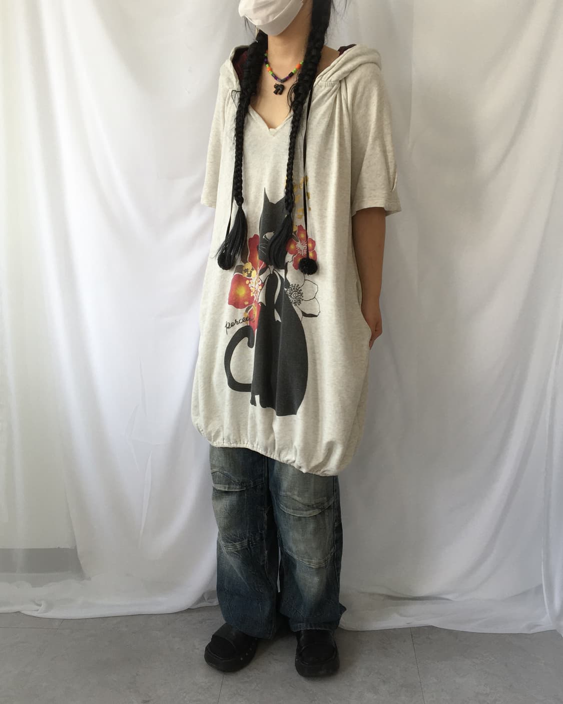 Cat oriental printing loose balloon fit  상품이미지9