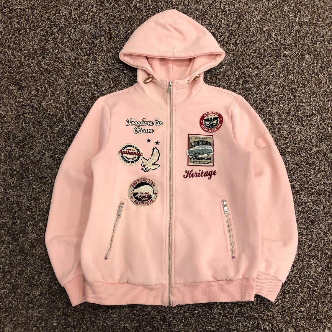 Jeep 핑크 패치 후드집업 상품이미지1