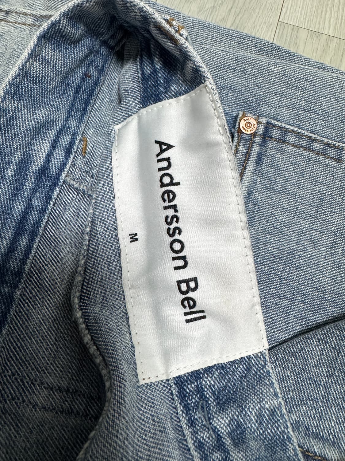 앤더슨벨 패치워크 와이드 데님 M 상품이미지5