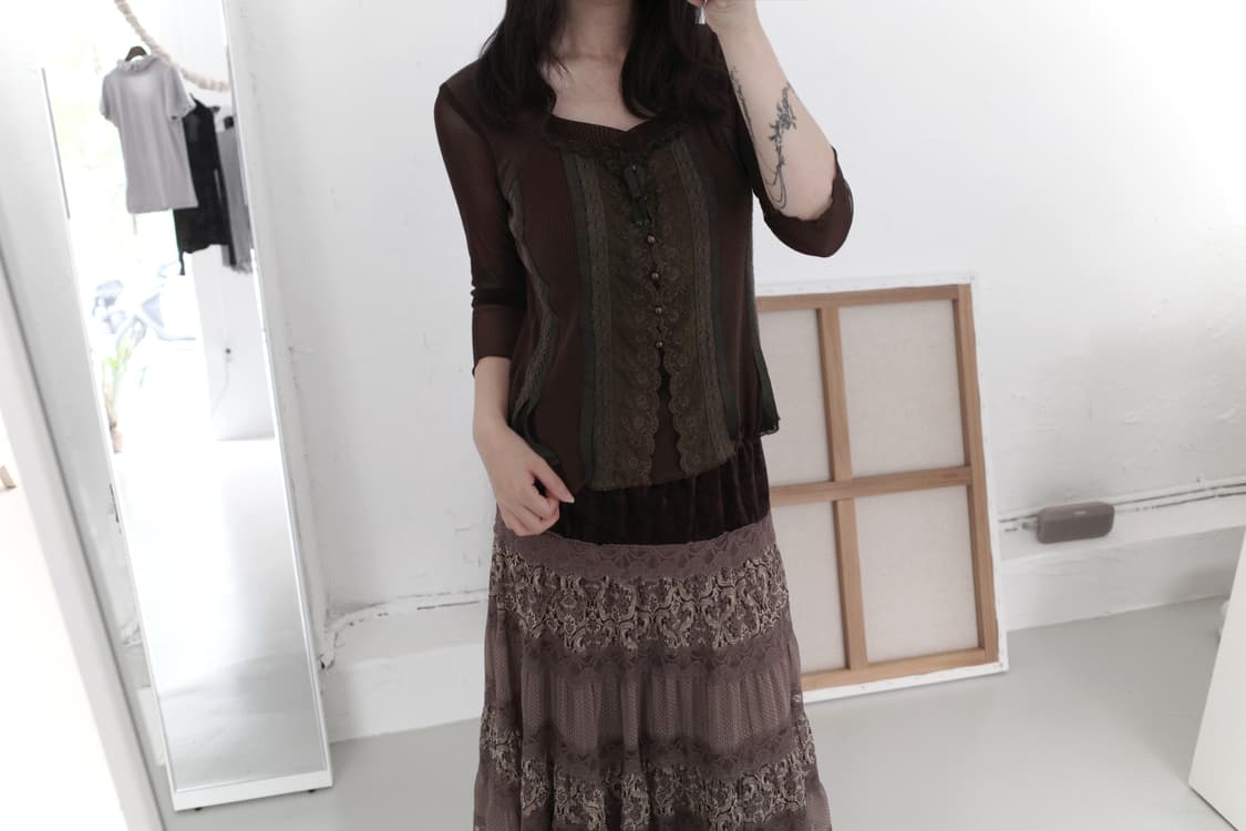 lace mesh sleeve 상품이미지5