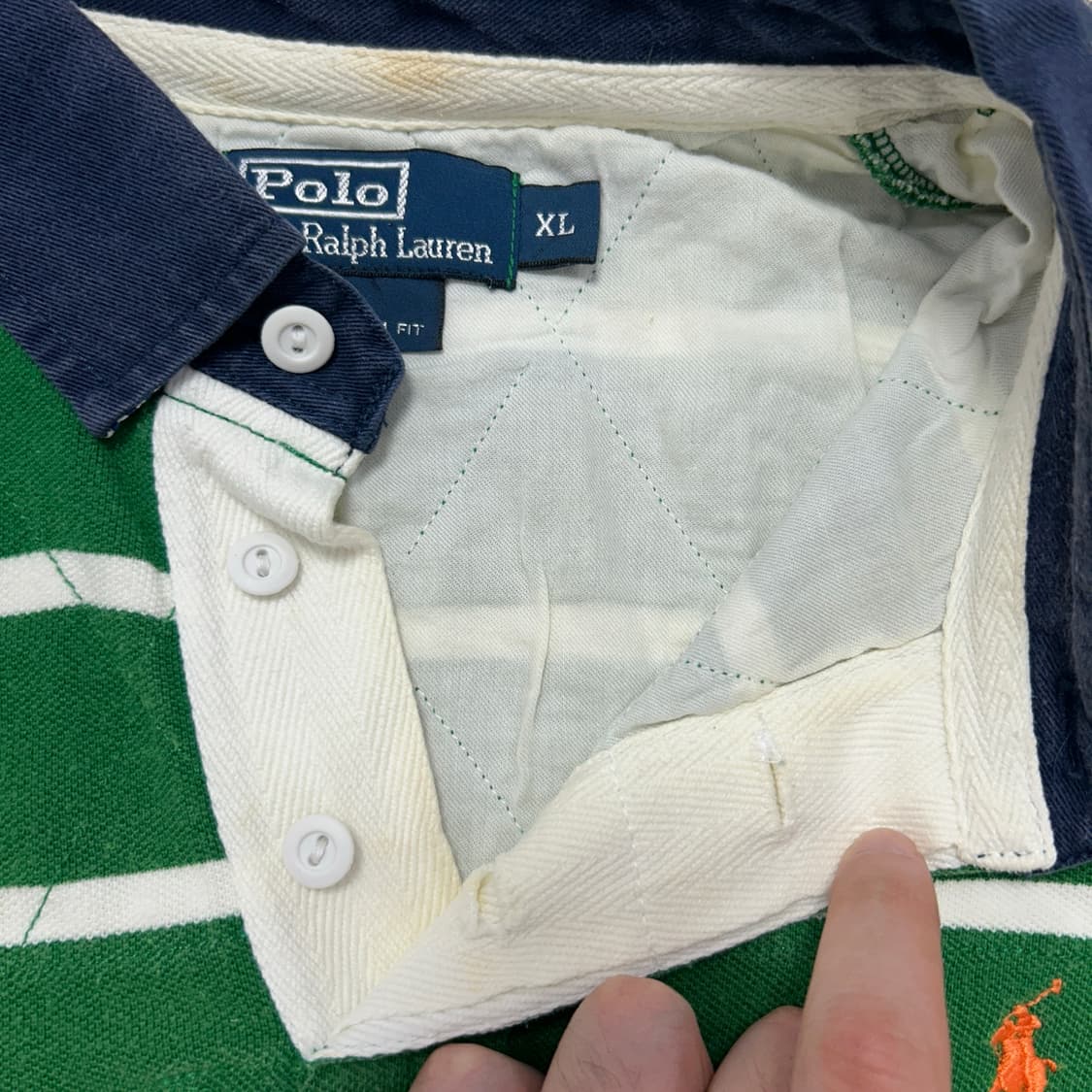 폴로 스트라이프 럭비 카라티(XL) 상품이미지2