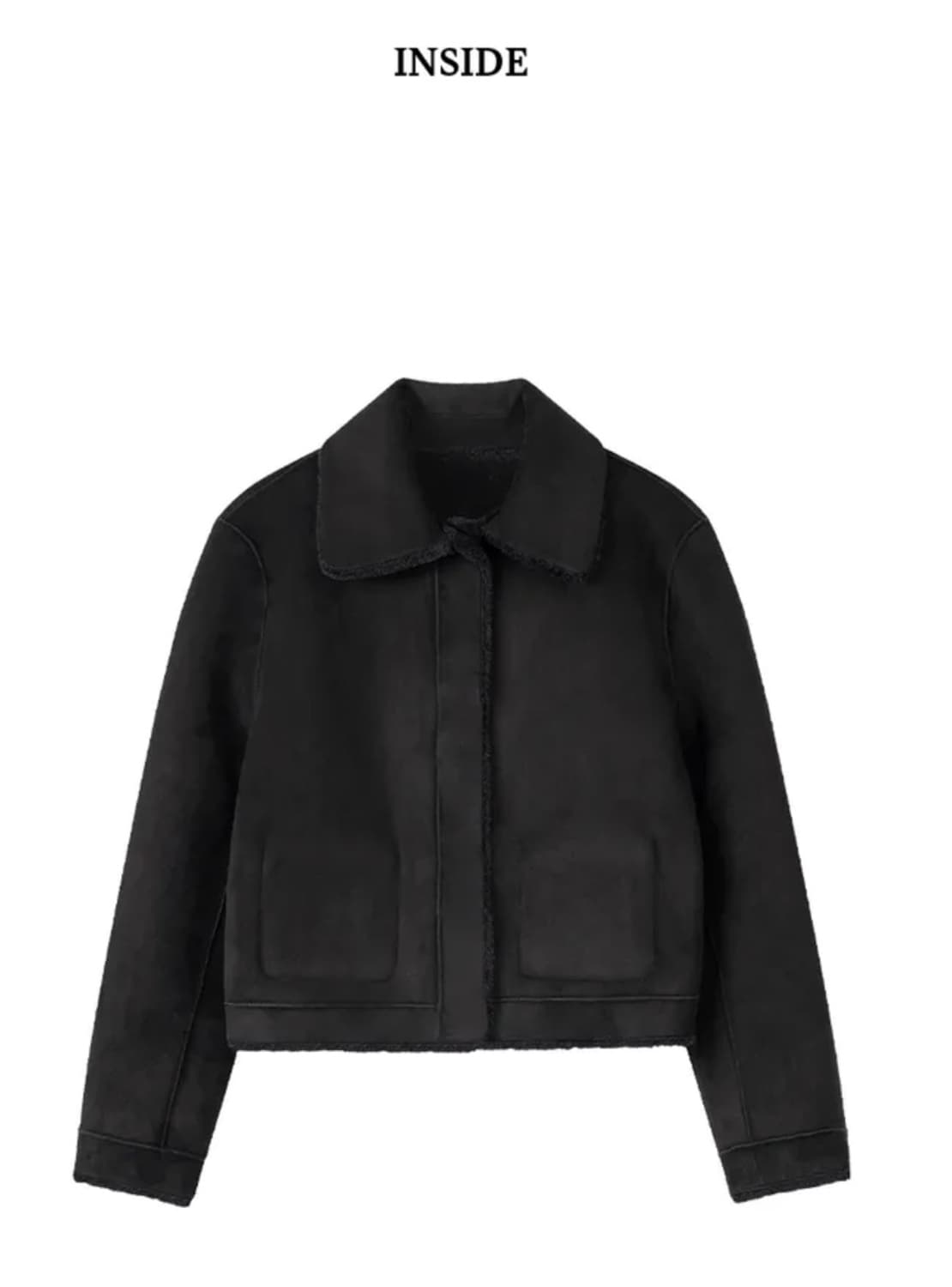 바시카 무스탕 퍼자켓 블랙 상품이미지4