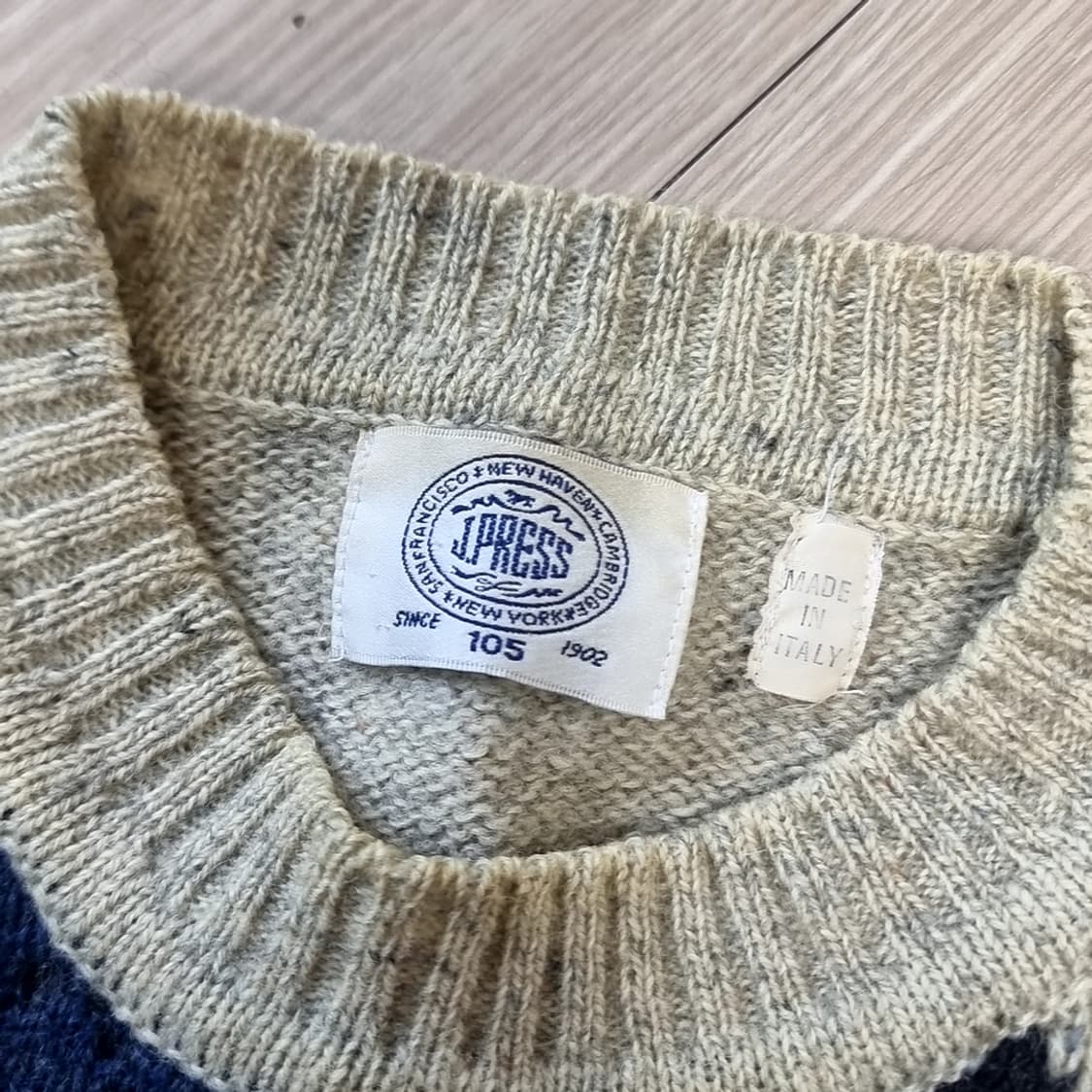 lg패션 제이프레스 빈티지 아가일 패턴 니트 스웨터(105) 상품이미지5