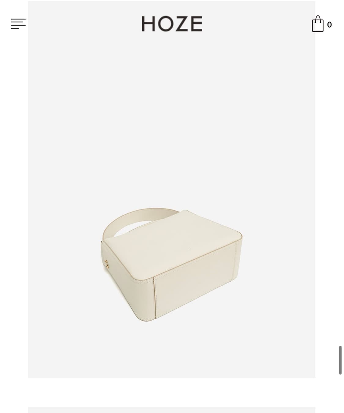 (새상품) HOZE 호재 멜로우 크림백 소가죽 (크로스끈X) 상품이미지4