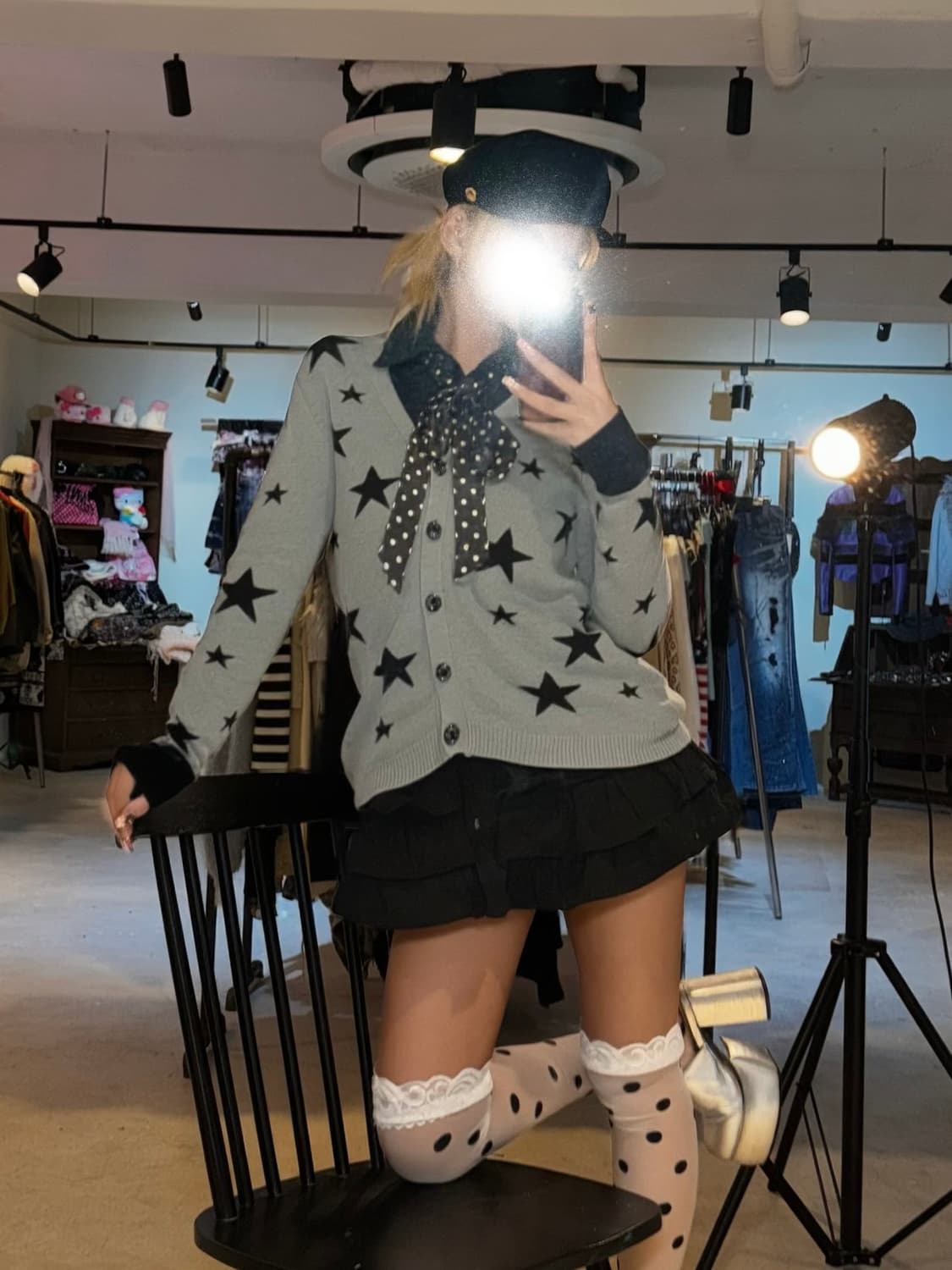 별 패턴 가디건 상품이미지8