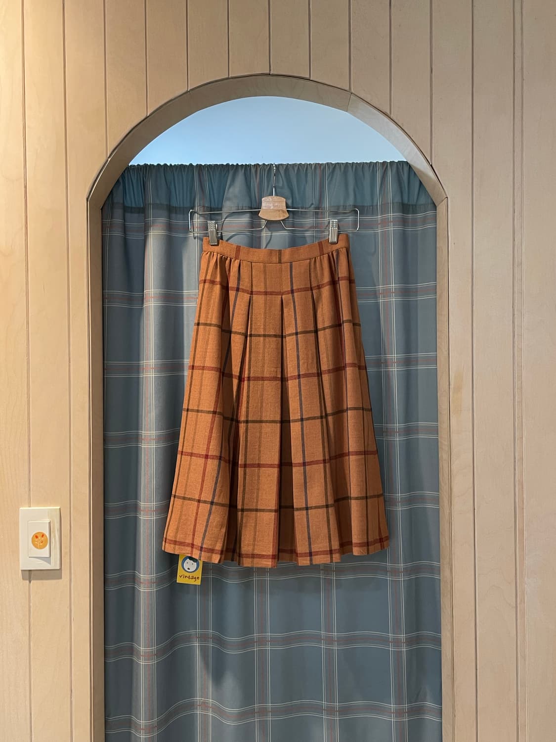 일본빈티지 체크주름스커트 상품이미지1