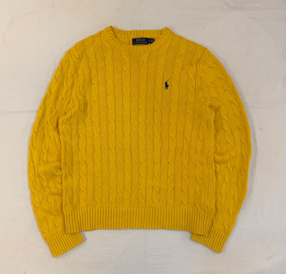 폴로 랄프로렌 꽈배기 케이블 니트 옐로우 상품이미지1