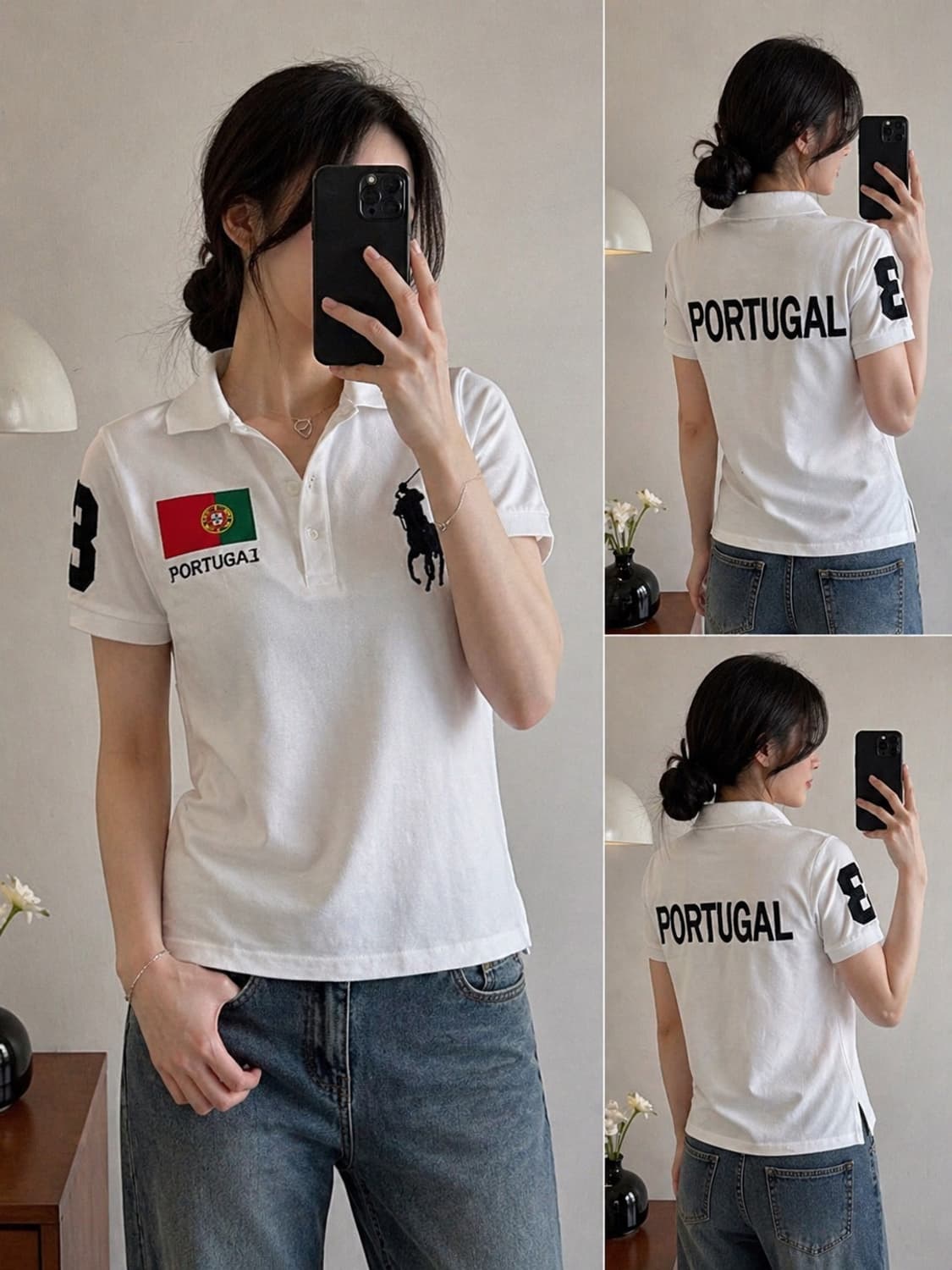     폴로 랄프로렌 빅포니 포르투갈 PK 반팔 카라티 화이트 상품이미지1