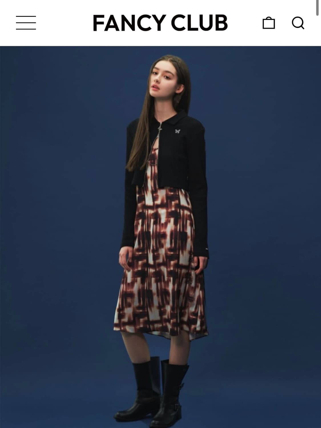 네스티 팬시클럽 빌로우 롱 원피스 (브릭레드) 상품이미지1