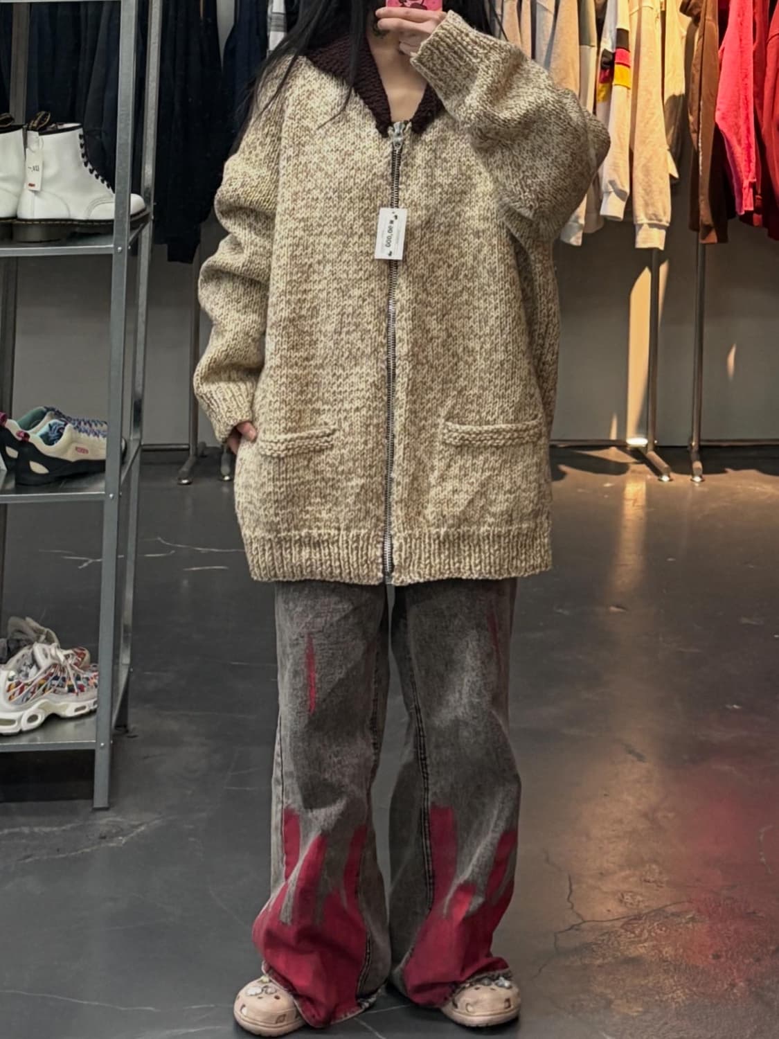 빈티지 니트 집업 자켓 A3441 상품이미지1