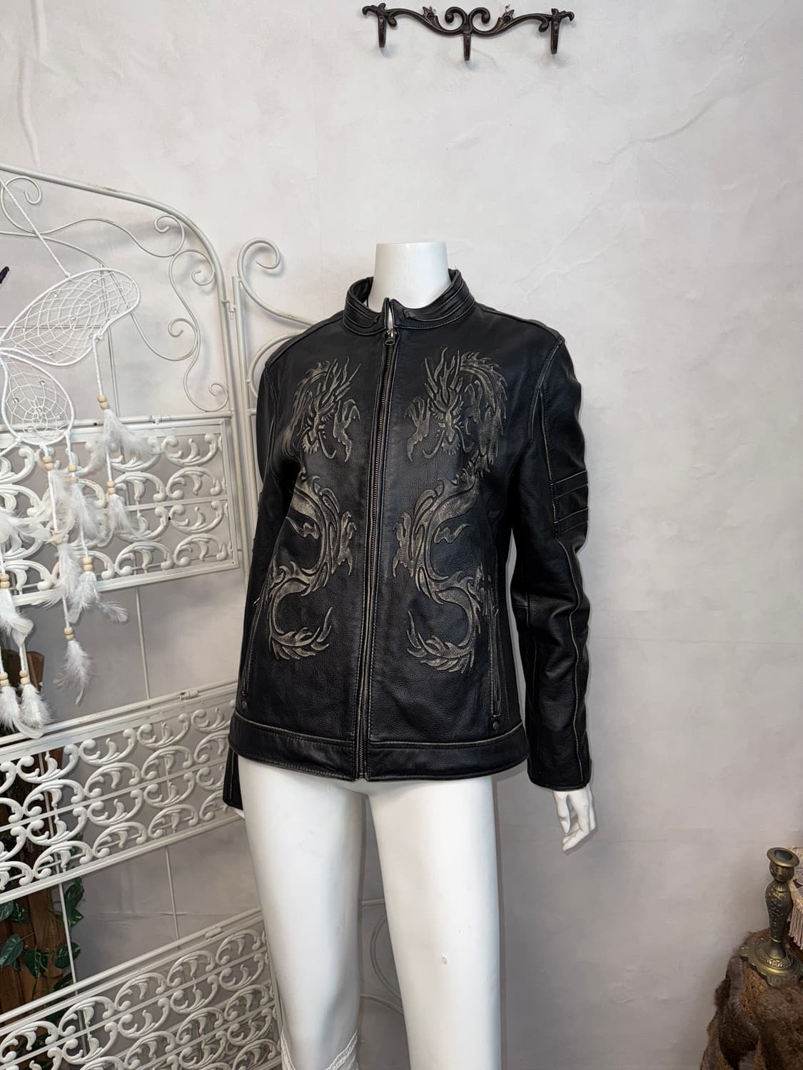 Hualei Liguo cow skin dragon biker jk 상품이미지4
