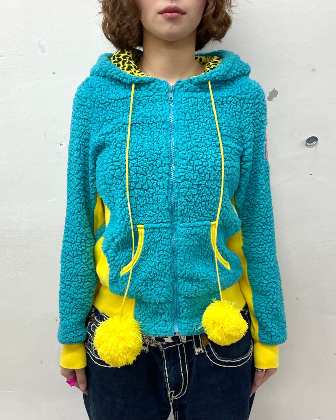 Devil's Yellow Leopard Blue Fleece  상품이미지2