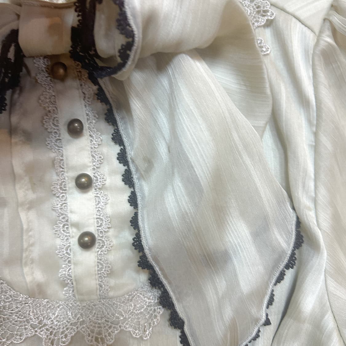 빈티지 엑시즈팜 리본 레이스 원피스 히메갸루 로걀 라떼 페어리 대장템 상품이미지3