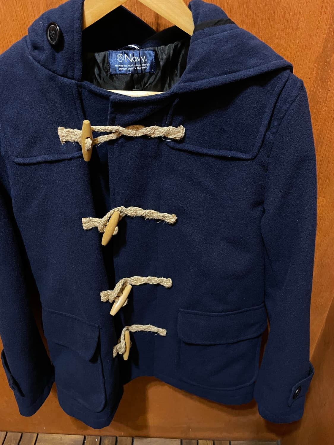 (L) 빈티지 네이비 후드 더플 코트 떡볶이 코트 상품이미지9