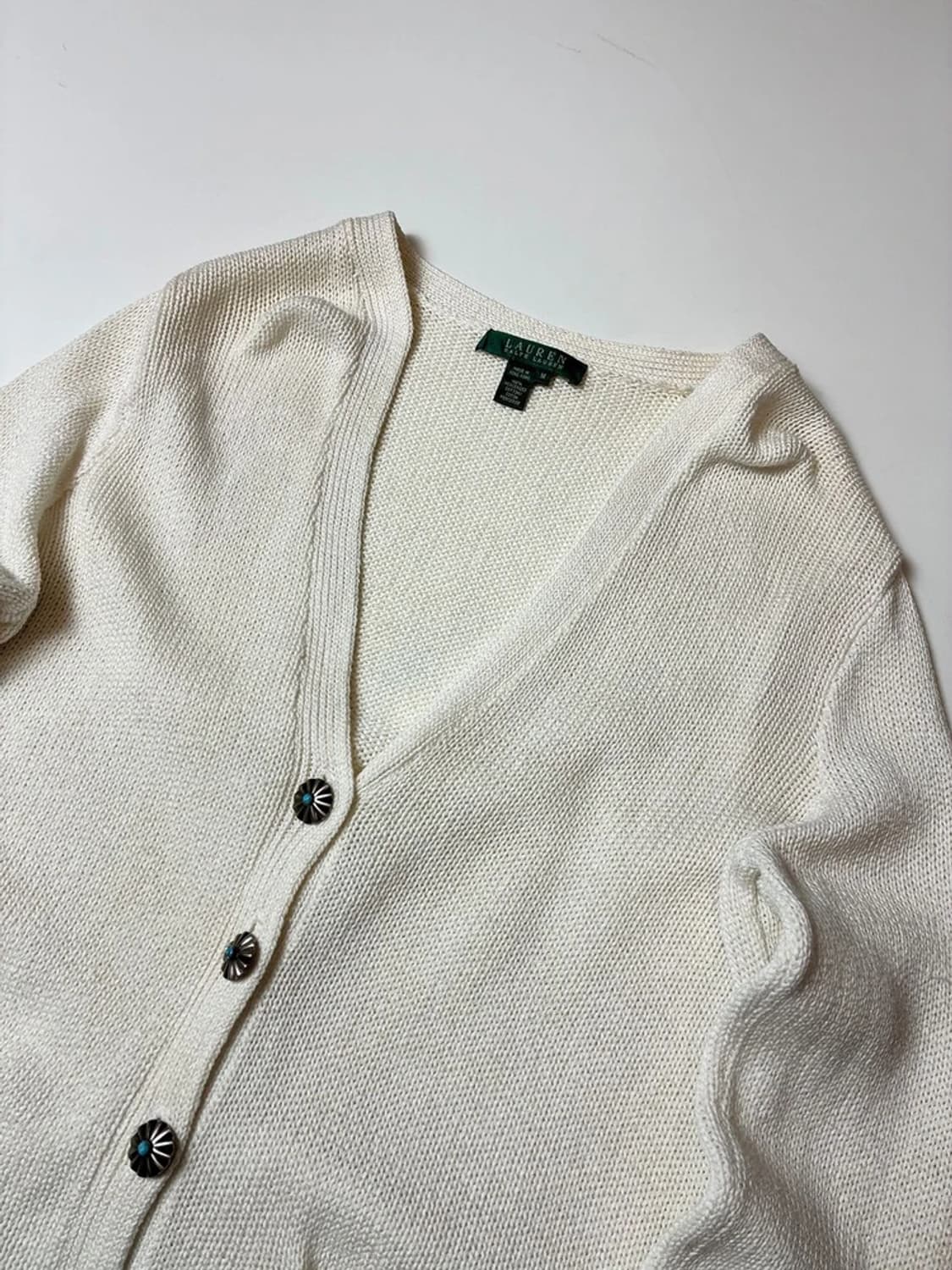 로렌 랄프로렌 터키석 실버버튼 웨스턴 니트 가디건 PN8144 상품이미지2