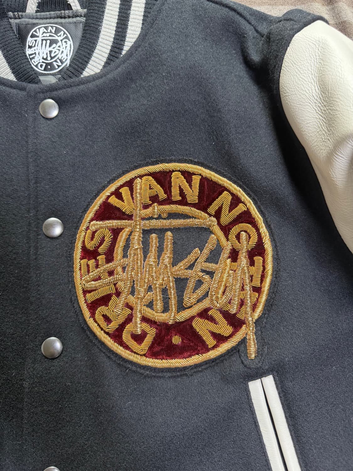 스투시 x 드리스 반 노튼 바시티 자켓 블랙 S 상품이미지5