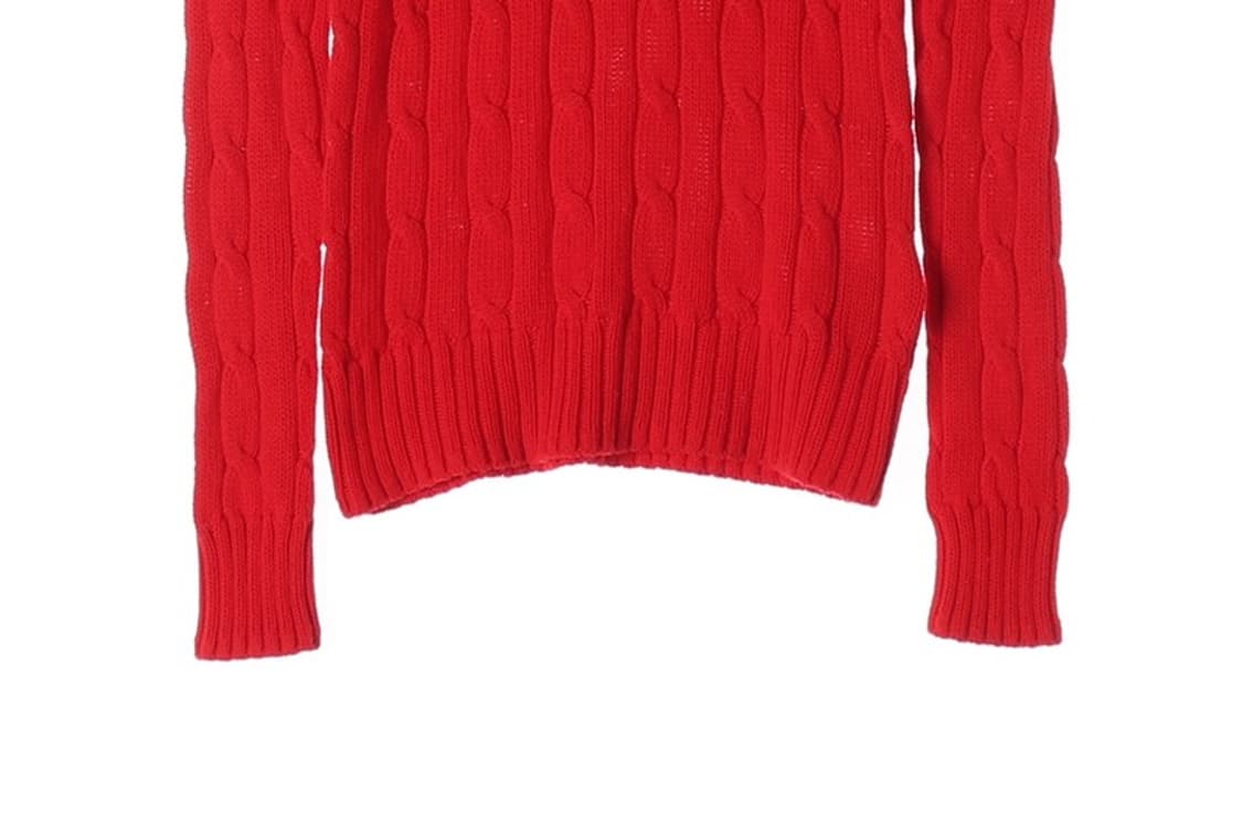폴로 랄프로렌 레드 피마코튼 케이블 니트 XS 상품이미지5