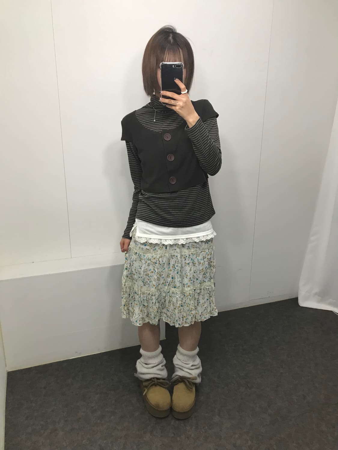 잔꽃 카키 레이어드 Setஜ 상품이미지4