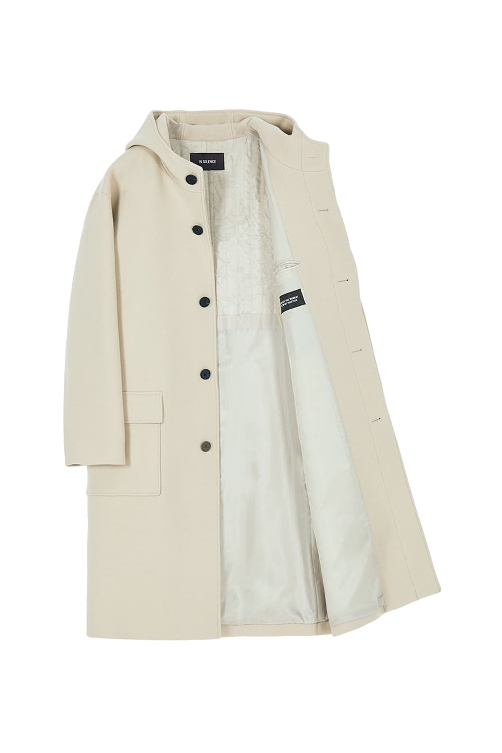 [M] 인사일런스 크림 오버사이즈 후드 코트 상품이미지2