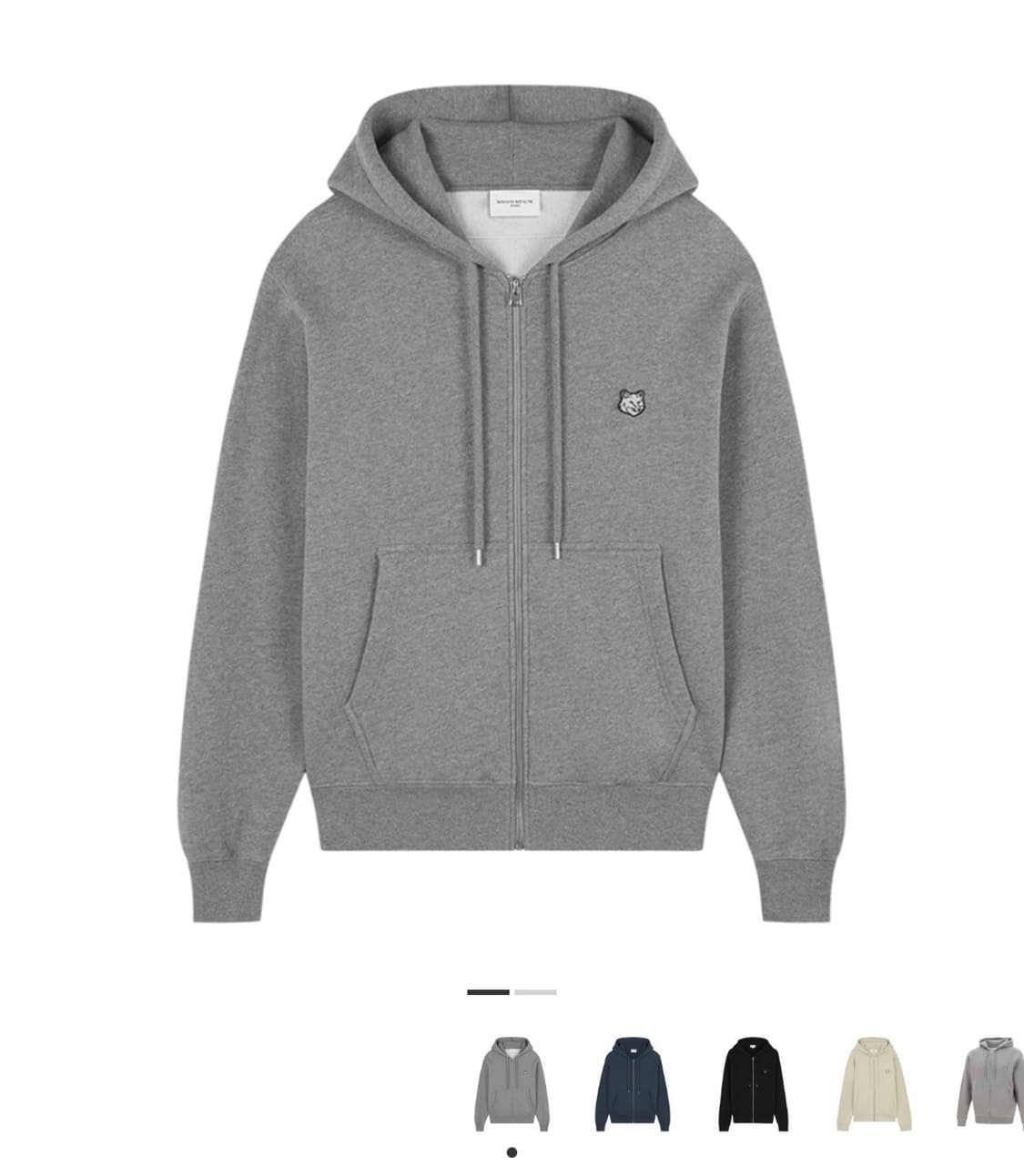 메종키츠네 볼드폭스 헤드패치 그레이 멜란지 후드집업 M 상품이미지2
