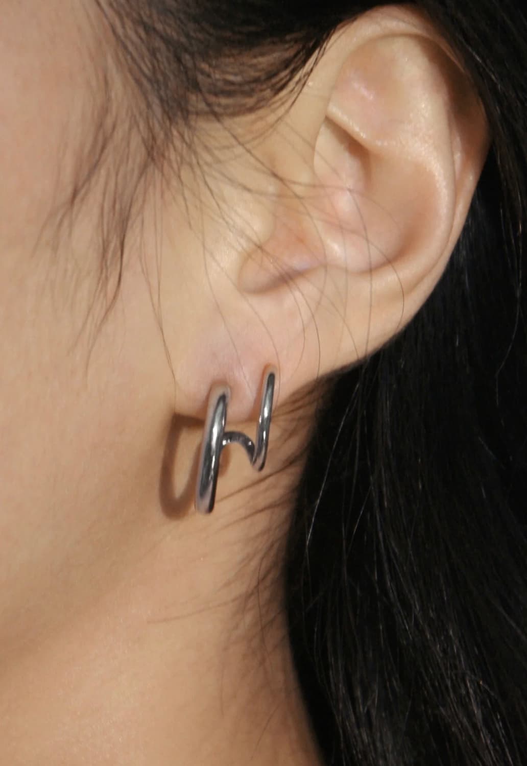 콜드프레임 faux double gold hoops 상품이미지2