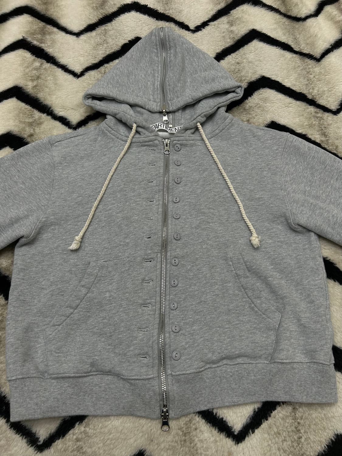 [M]파르티멘토 76아플리케 듀얼 후드집업/그레이 상품이미지2