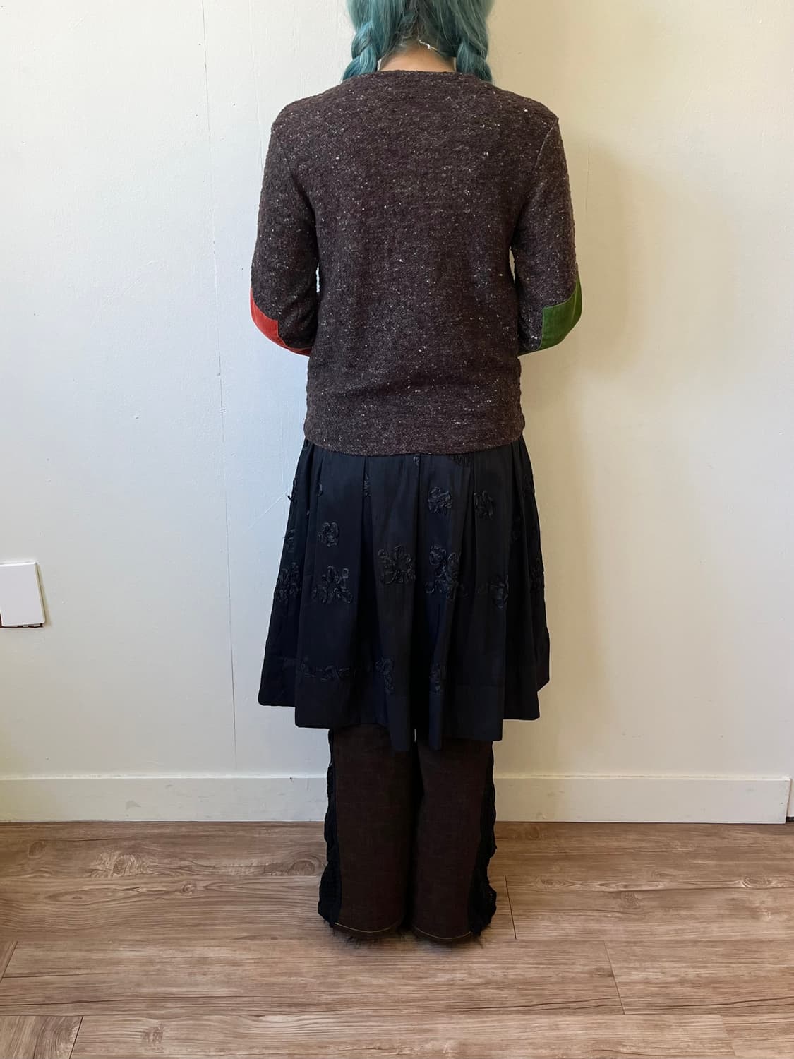 fleurdecor 블랙 플라워 스커트 상품이미지9