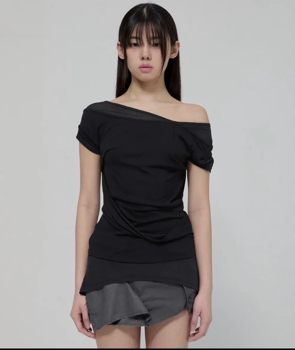 새상품 플레어업 레이어드 Top 블랙 상품이미지1