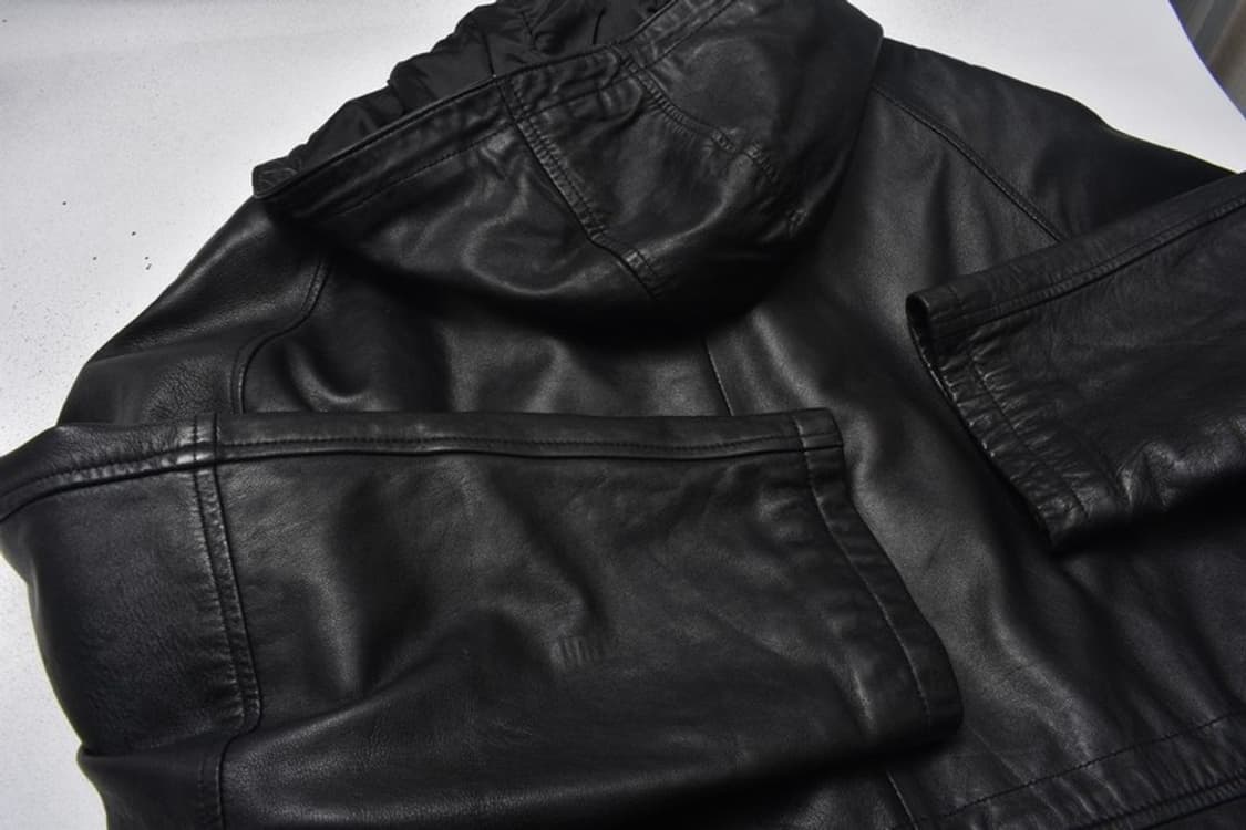 90S 양가죽 후드 레더 자켓 L M0072 상품이미지4