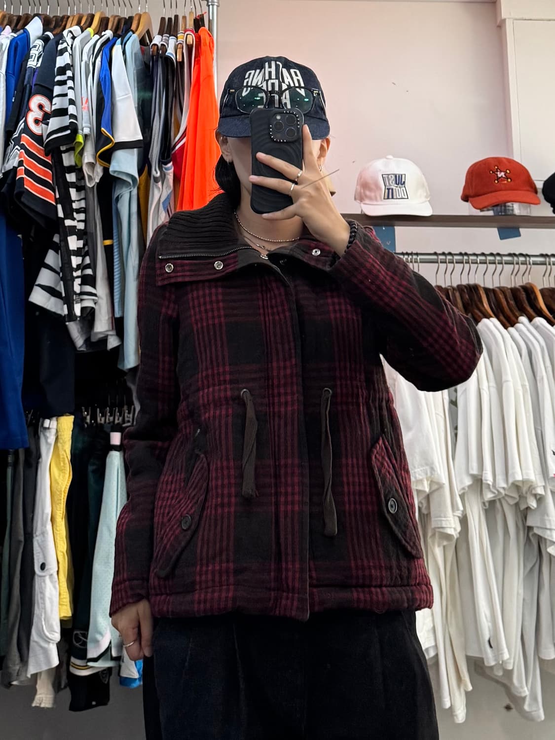 00s 디젤 롱카라 타탄체크 자켓 상품이미지7