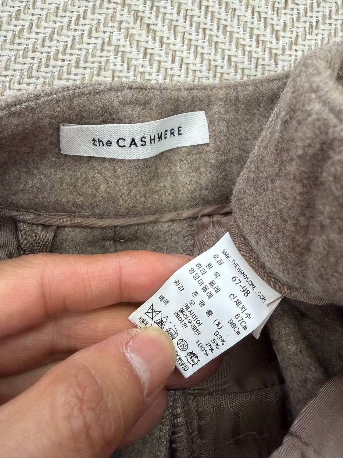 정품) 더캐시미어 한섬 21ss 울 와이드팬츠  상품이미지5