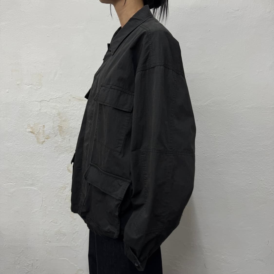 빔즈(BEAMS HEART) 블랙컬러 나일론 코튼 혼방 BDU 필드 자켓 상품이미지2