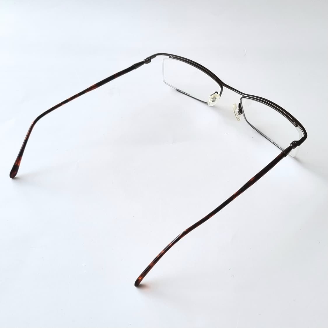 데드스탁 다크 브라운 호피 디테일 지적인 반무테 안경테 669 상품이미지4