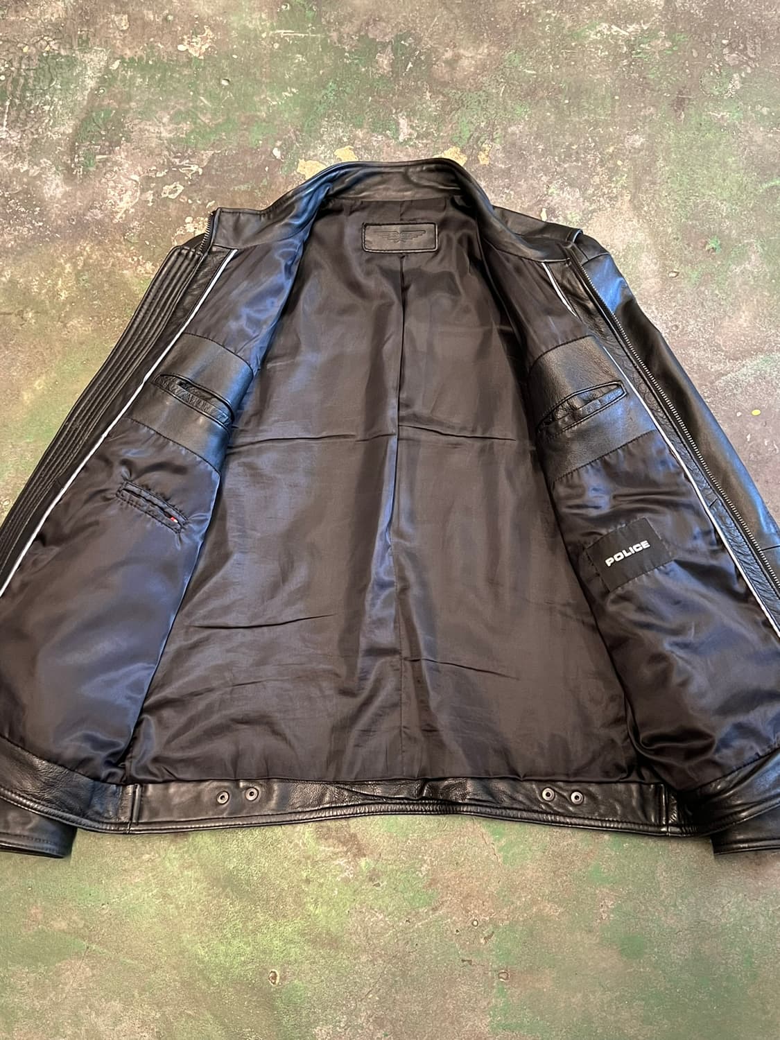 [M] 폴리스 POLICE 양가죽 싱글 라이더 자켓 블랙 레더 자켓 상품이미지7