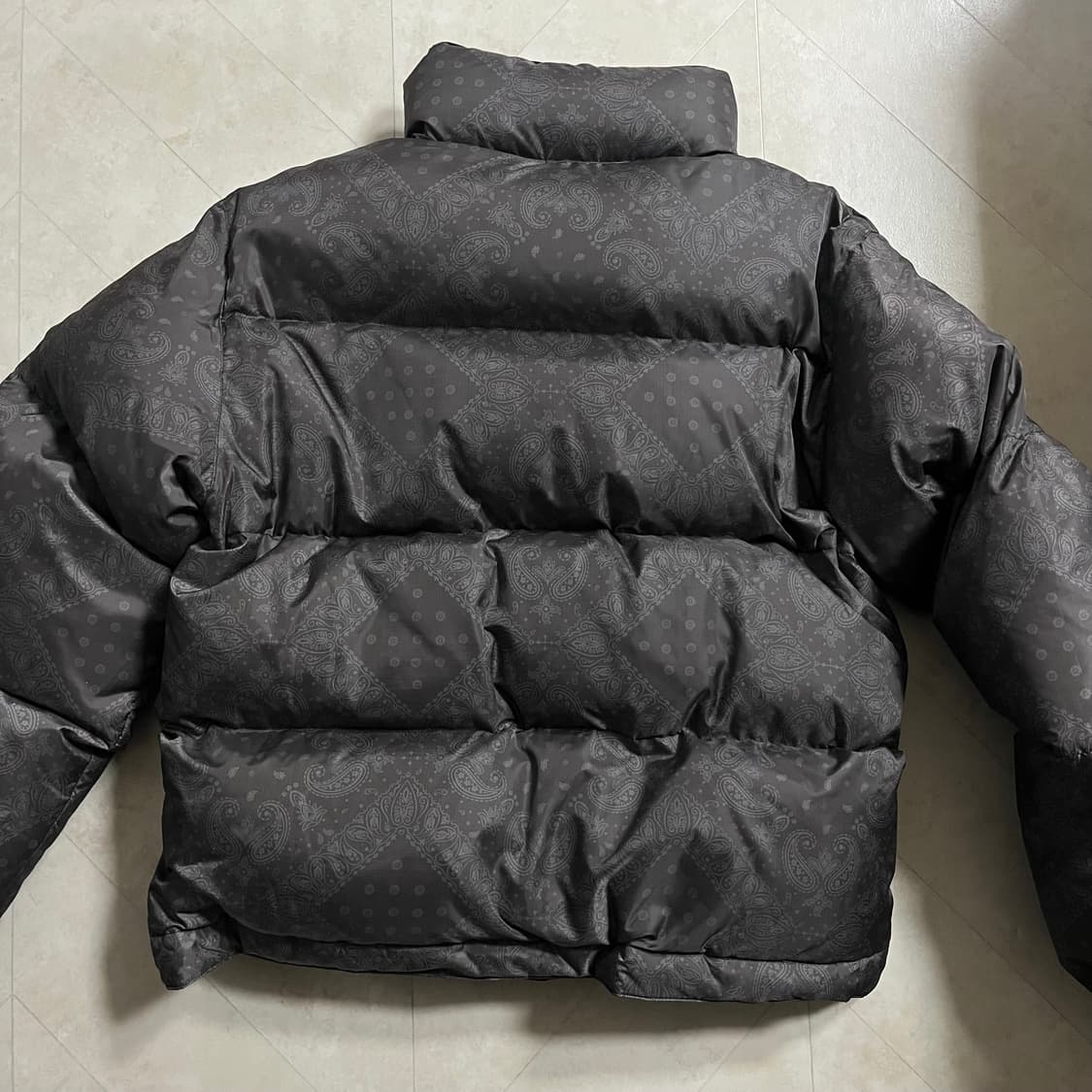 새상품(S)이스트로그 스컬프 플라이트 다운 패딩 페이즐리 상품이미지2