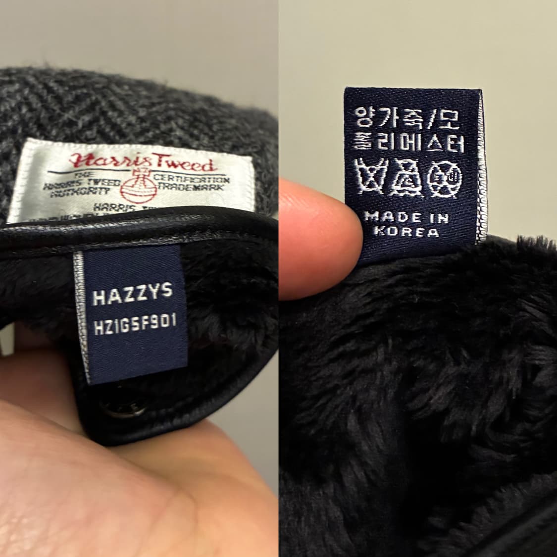 (F)해리스트위드 x 헤지스 울 헤링본 양가죽 장갑 글러브 상품이미지8