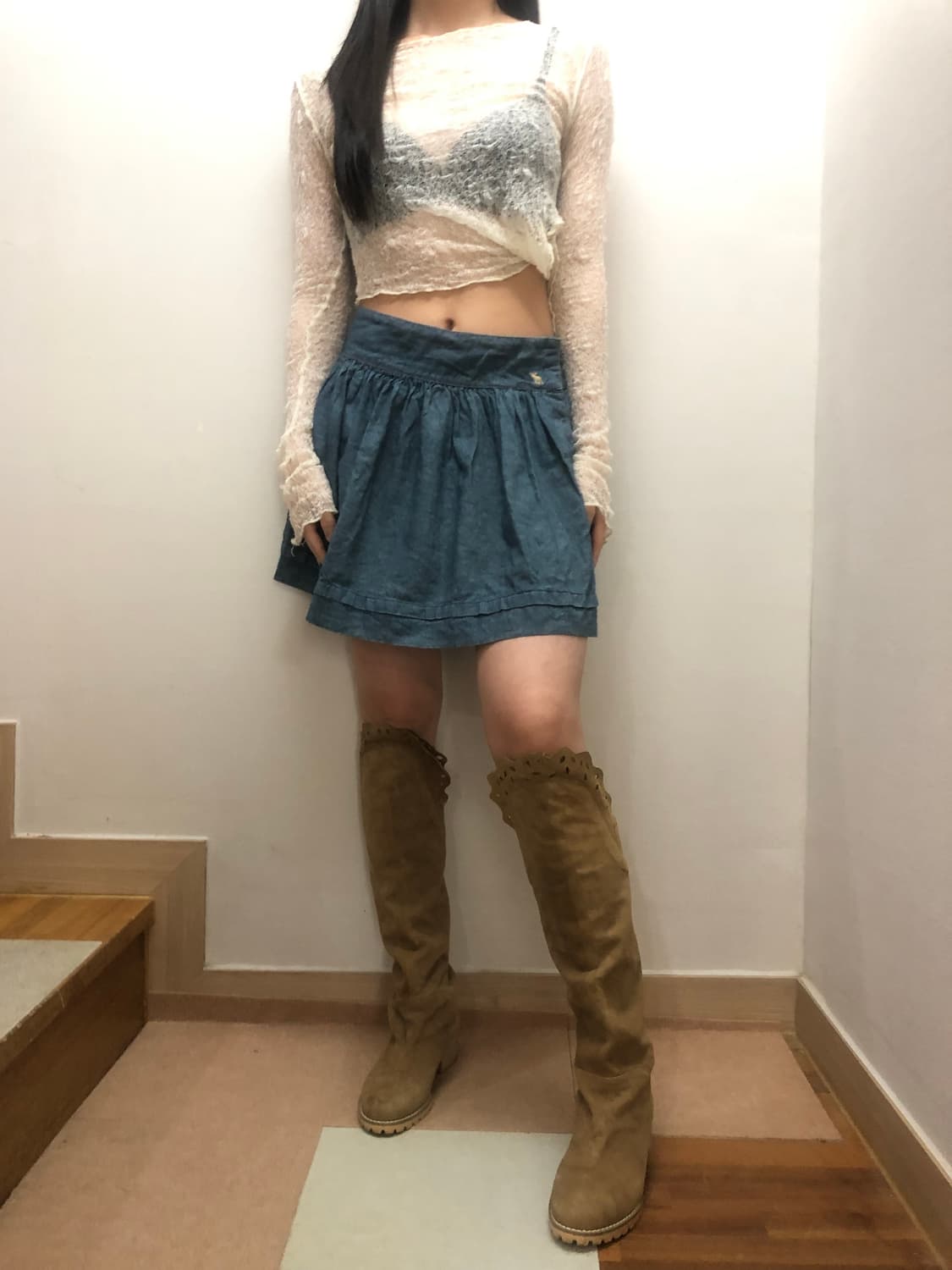 빈티지 아베크롬비 데님 미니 스커트 상품이미지5