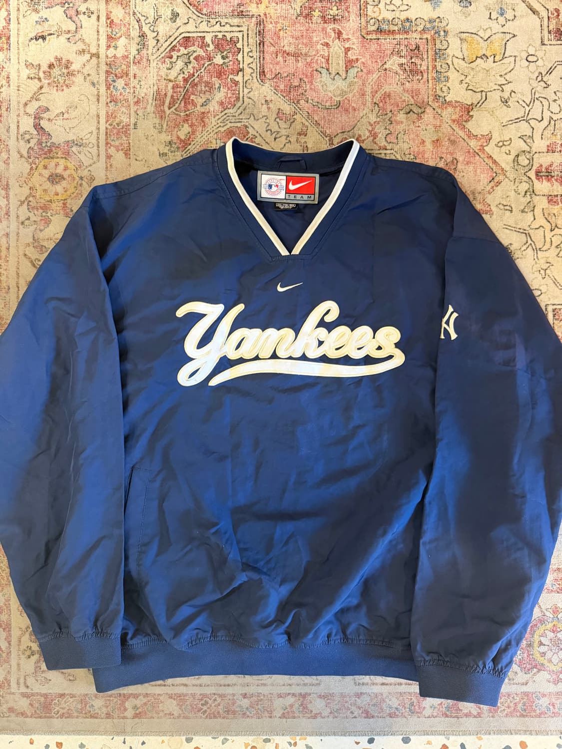 90‘s-00's 나이키 양키스 웜업 바람막이 자켓 윈드브레이커 XXL 상품이미지1