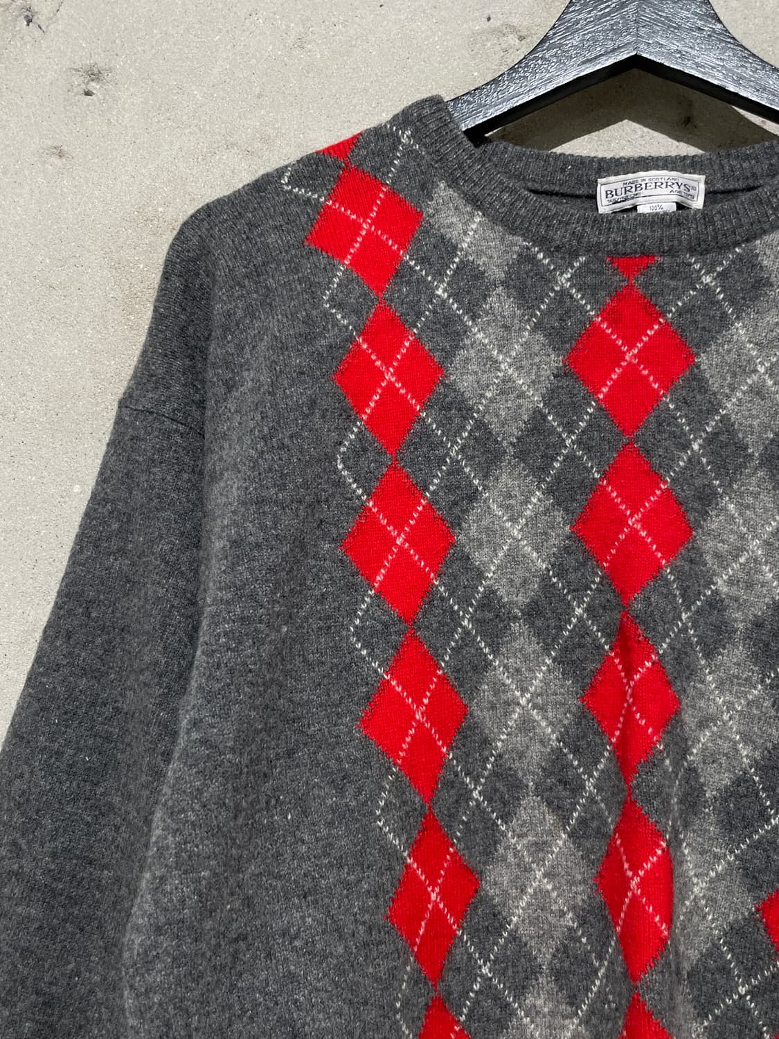 버버리 그레이 아가일 크루넥 램스울 니트 상품이미지2