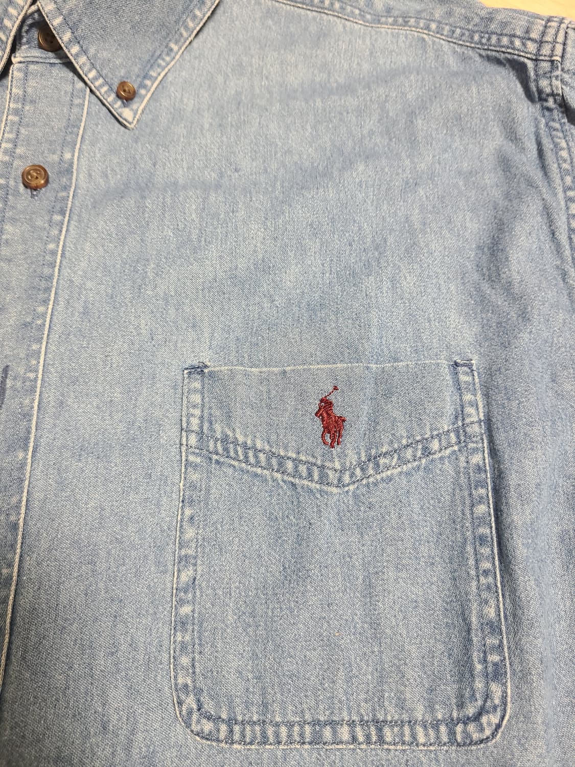 랄프로렌 빈티지 블레이크핏 연청 데님셔츠 XL 빅사이즈  상품이미지3