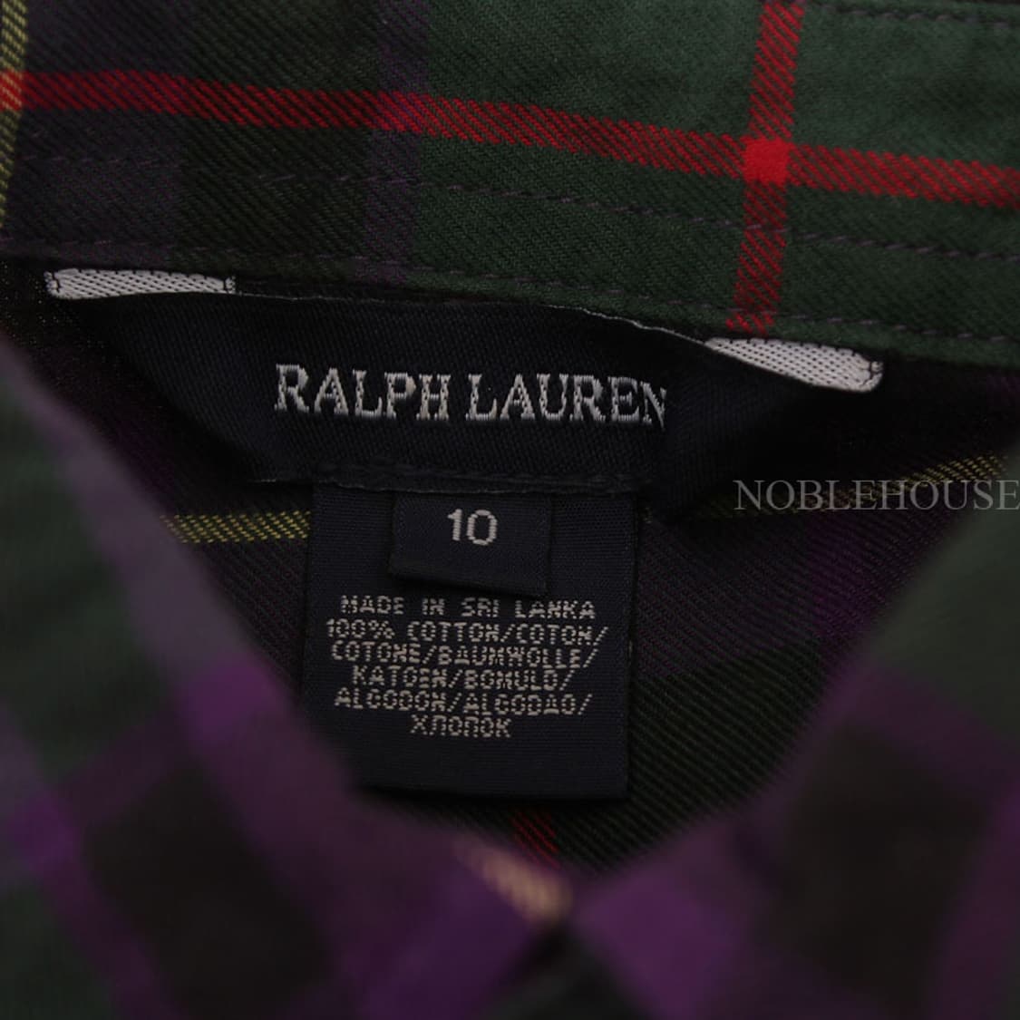 랄프로렌 쥬니어 그린&퍼플 러플 체크 원피스(10) 상품이미지3