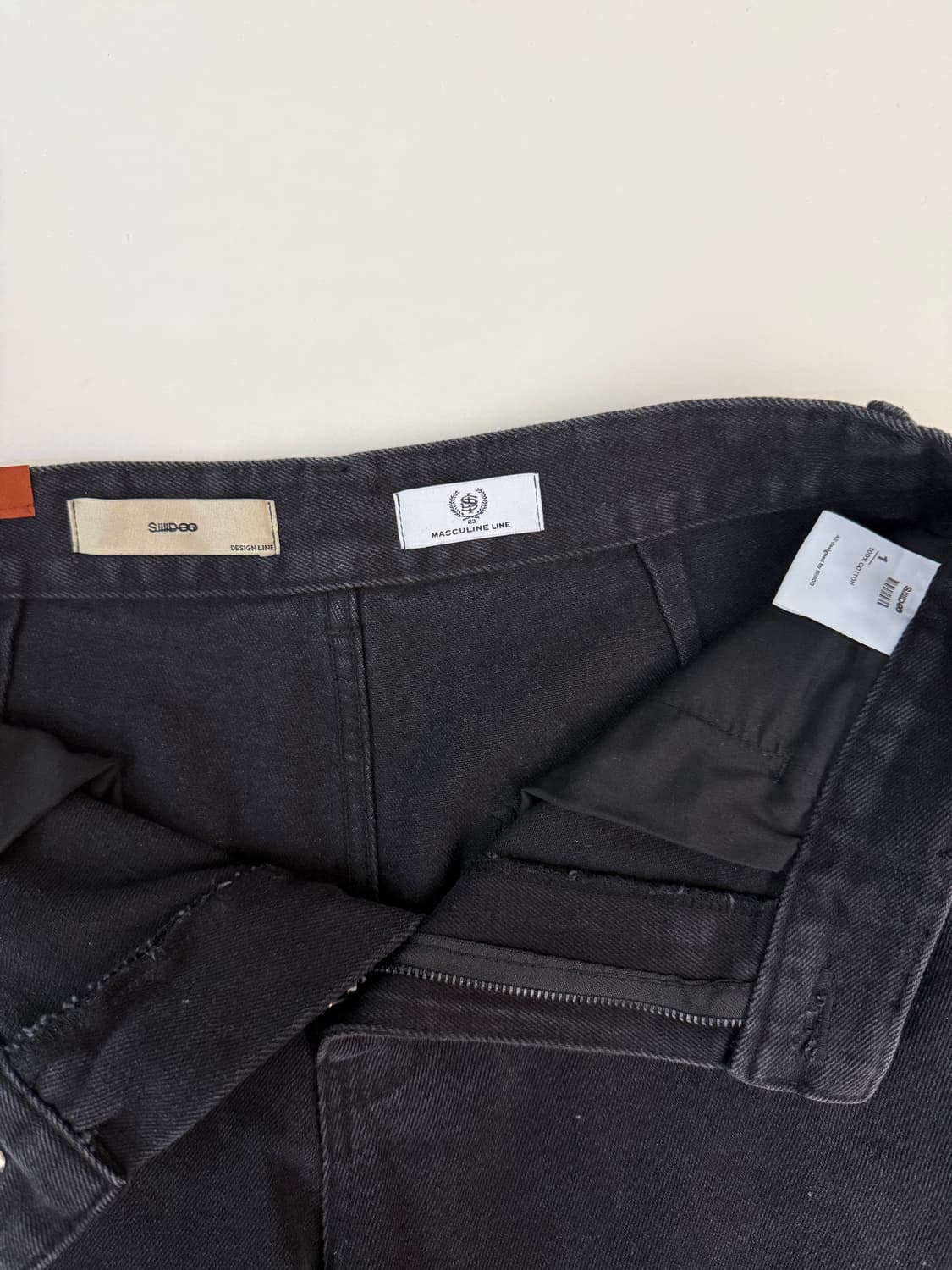 Siiiido 시도 BLACK CURVED LINE DENIM JEANS 상품이미지5