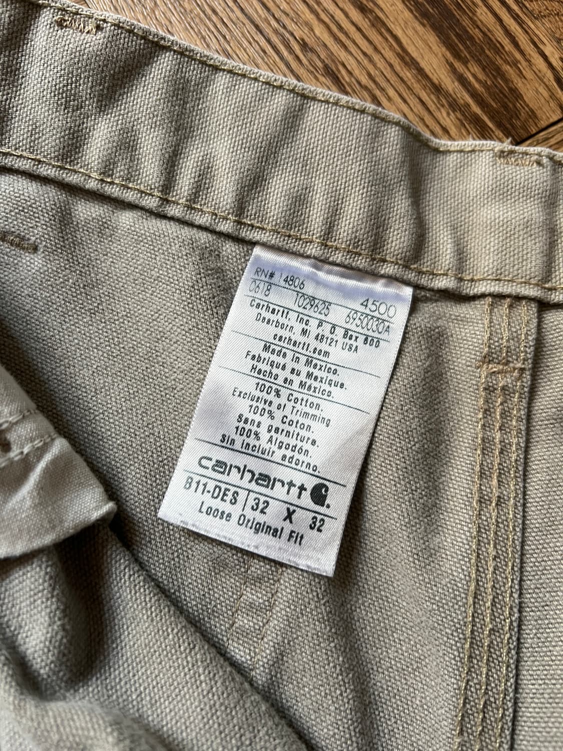 [32]칼하트 USA 빈티지 데미지드 데저트 탄 싱글니 카펜터 워크 팬츠 상품이미지4