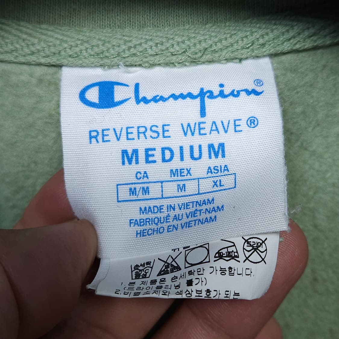 M ) 챔피온 리버스위브 하프집업 기모 맨투맨 민트 상품이미지4
