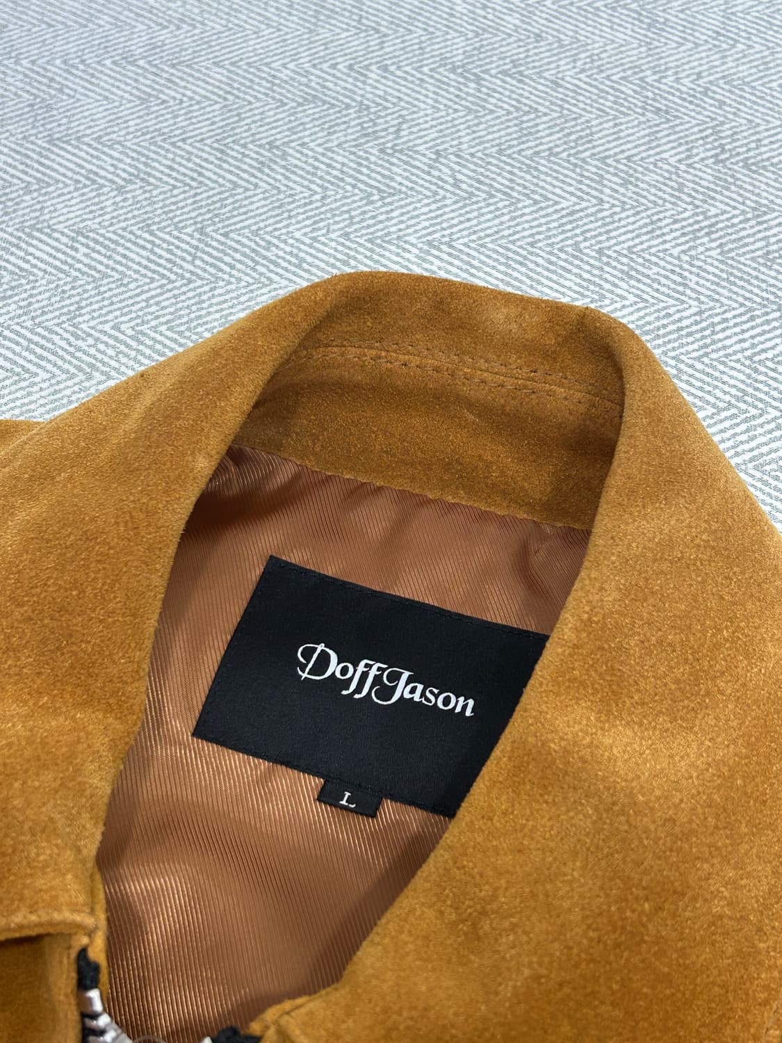 도프제이슨 스웨이드 레더 집업 자켓 남성 L 상품이미지4