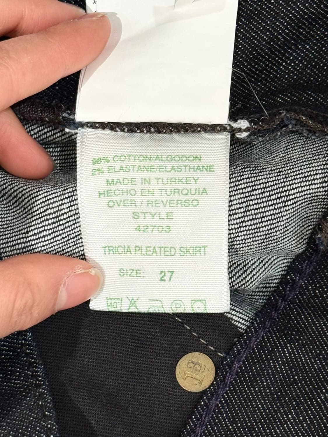 폴로 진스 흑청 플리츠 미니 스커트  상품이미지10