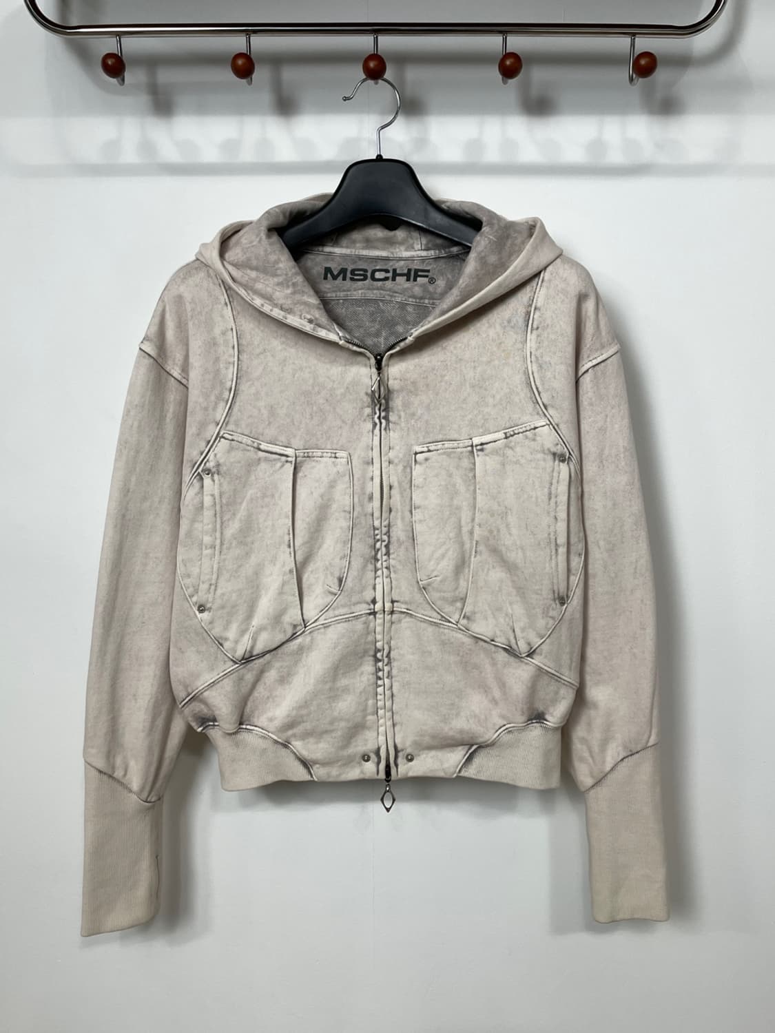 미스치프 블리치드 핑크 빅 포켓 후드집업 상품이미지2