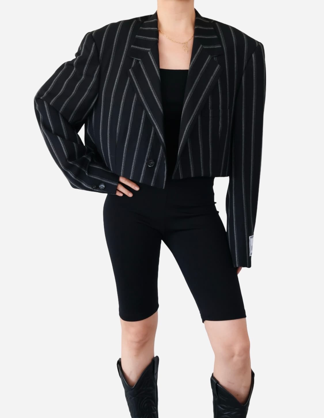 Gianni Versace Pinstripe Cropped Jacket  상품이미지1