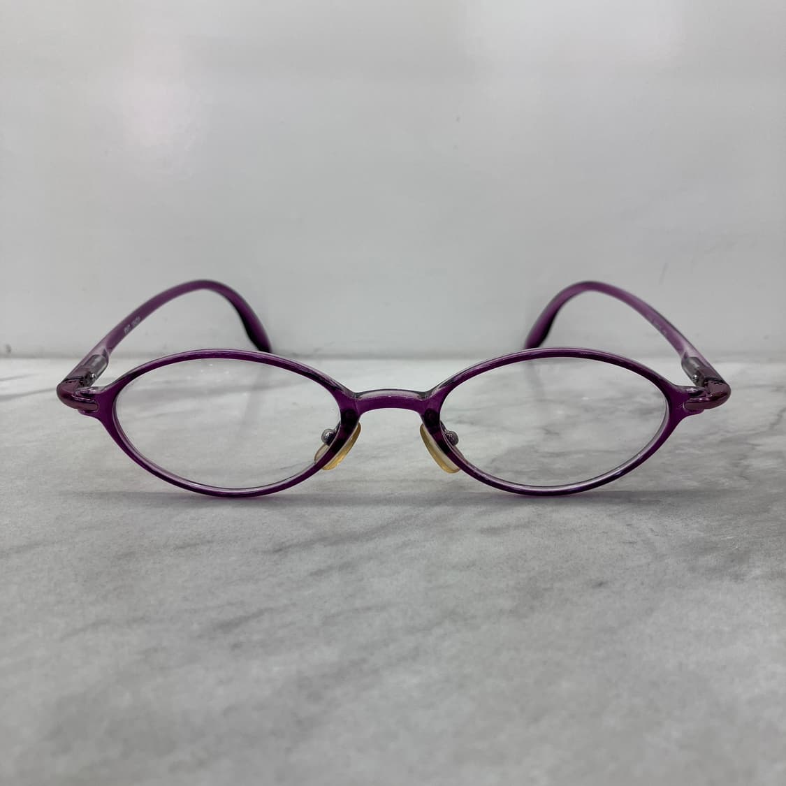 C79 KNIT 퍼플 클리어 긱시크 오벌 뿔테 안경 상품이미지6